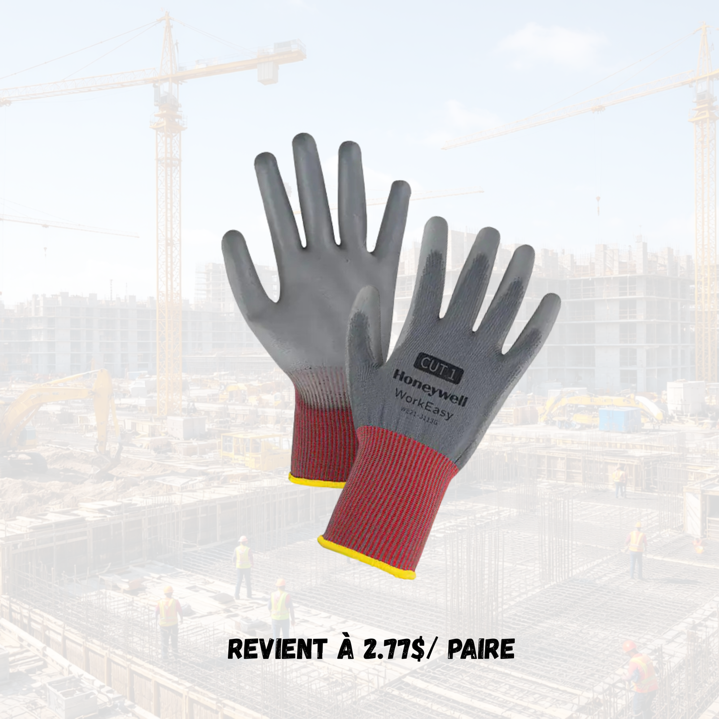 Gants de travail résistants aux coupures, ANSI A1, paquet de 12 (2.77$/paire)